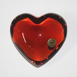 NWT Vintage 90's Red Crystal Heart Paperweight